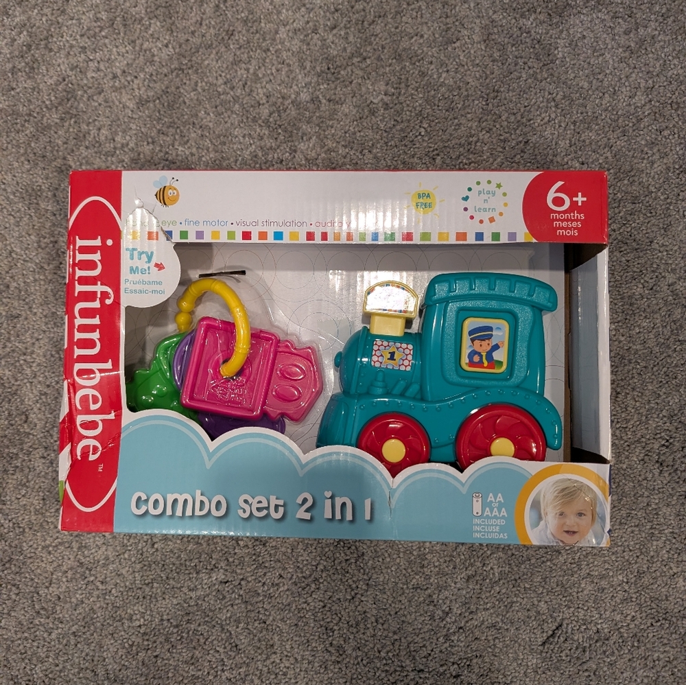 Infantbebe Teal & Pink 2-in-1 Combo Train Toy